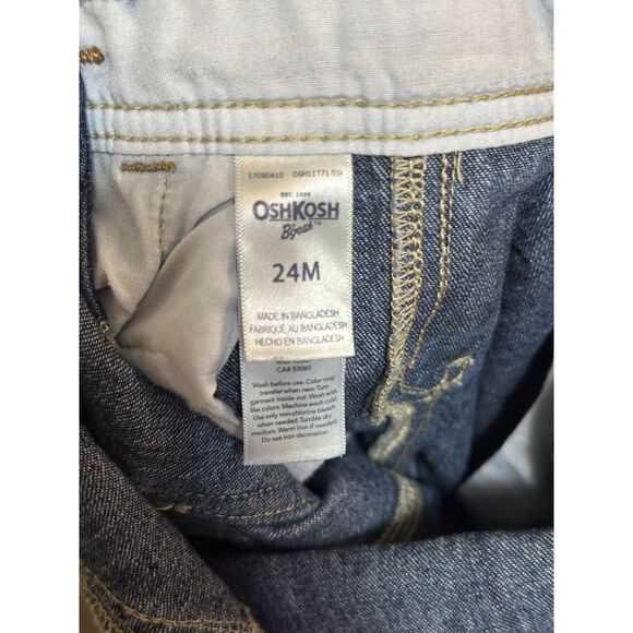 Vintage Style OshKosh B’gosh Denim Overalls Toddler‎ Boys 24M Logo Bib - Picture 3 of 5